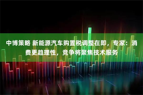 中博策略 新能源汽车购置税调整在即，专家：消费更趋理性，竞争将聚焦技术服务